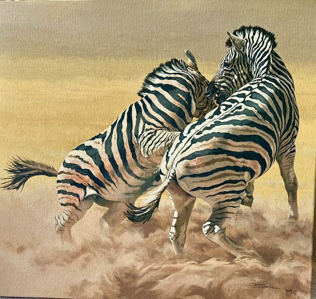 Zebra Ölbild
