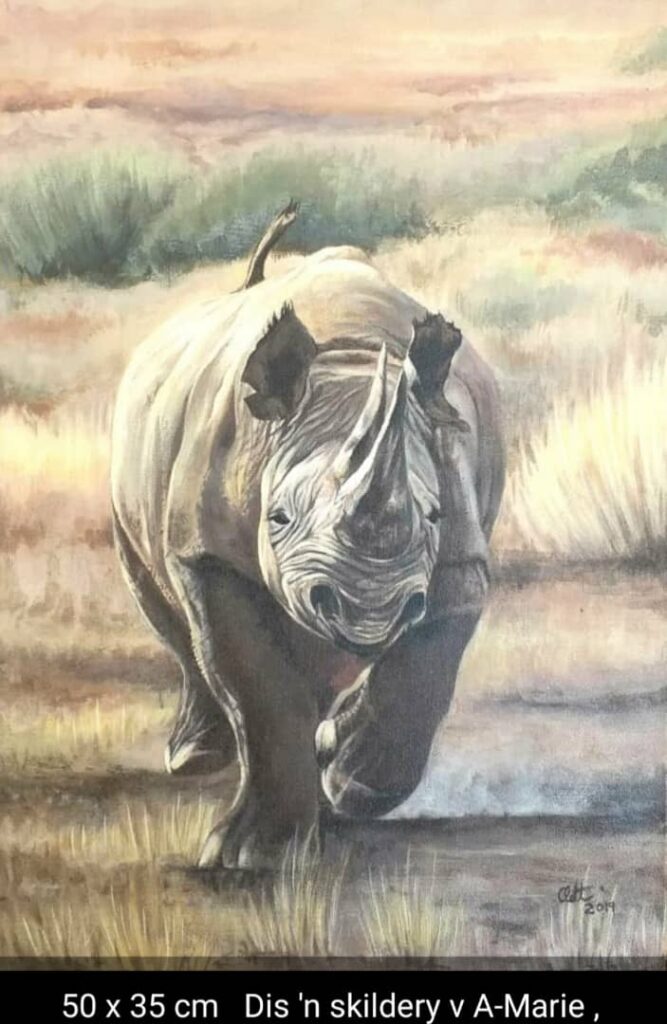 Rhino Acyl Malerei Namibia